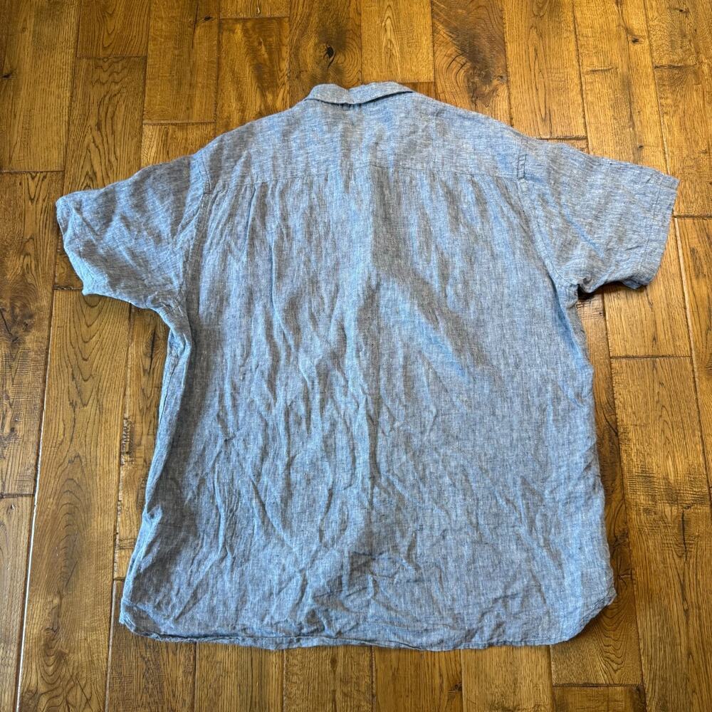 Orvis 100% Linen Classic Fit Short Sleeve Button-Down Shirt Men’s XL Blue - Picture 6 of 6